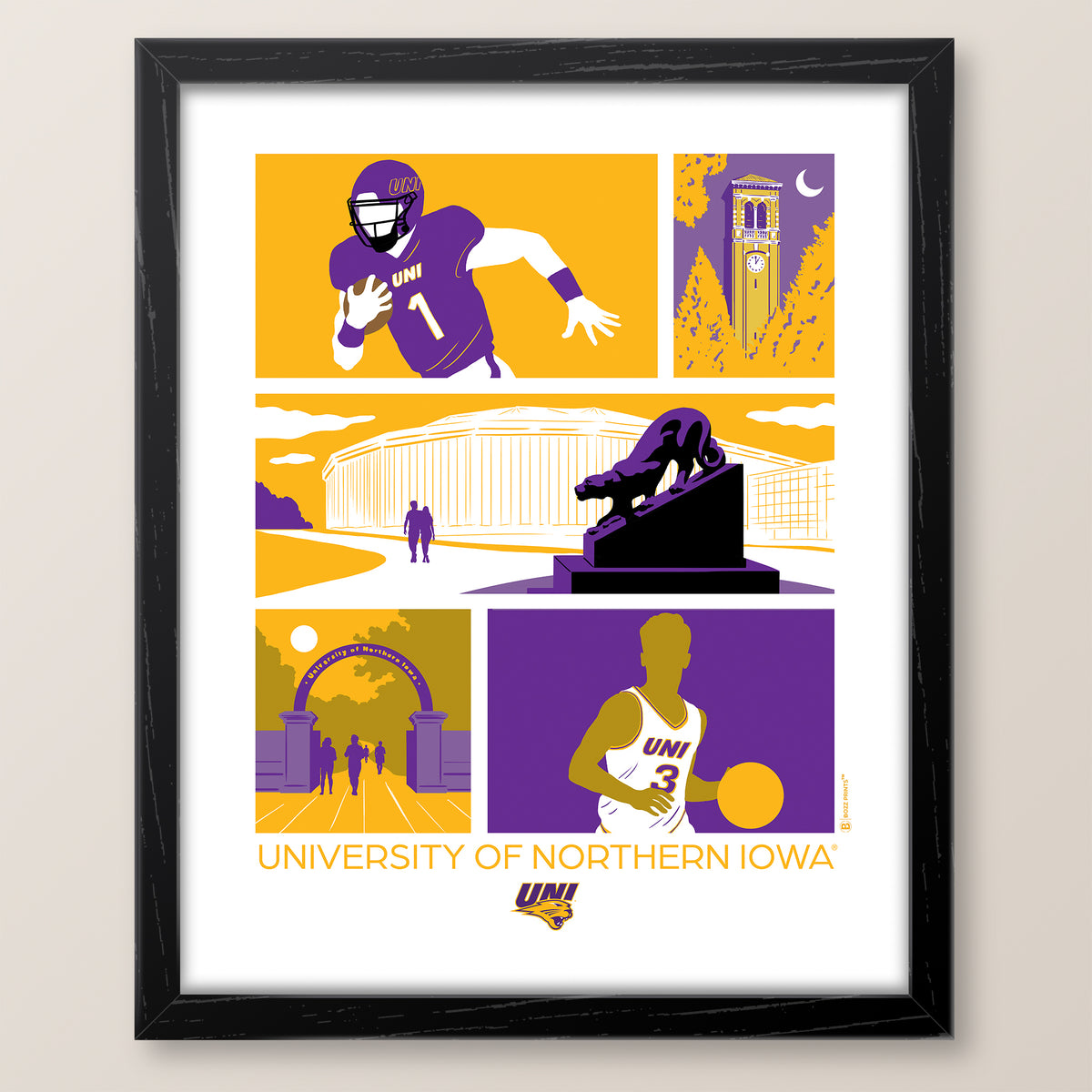 University of Northern Iowa Icons Print