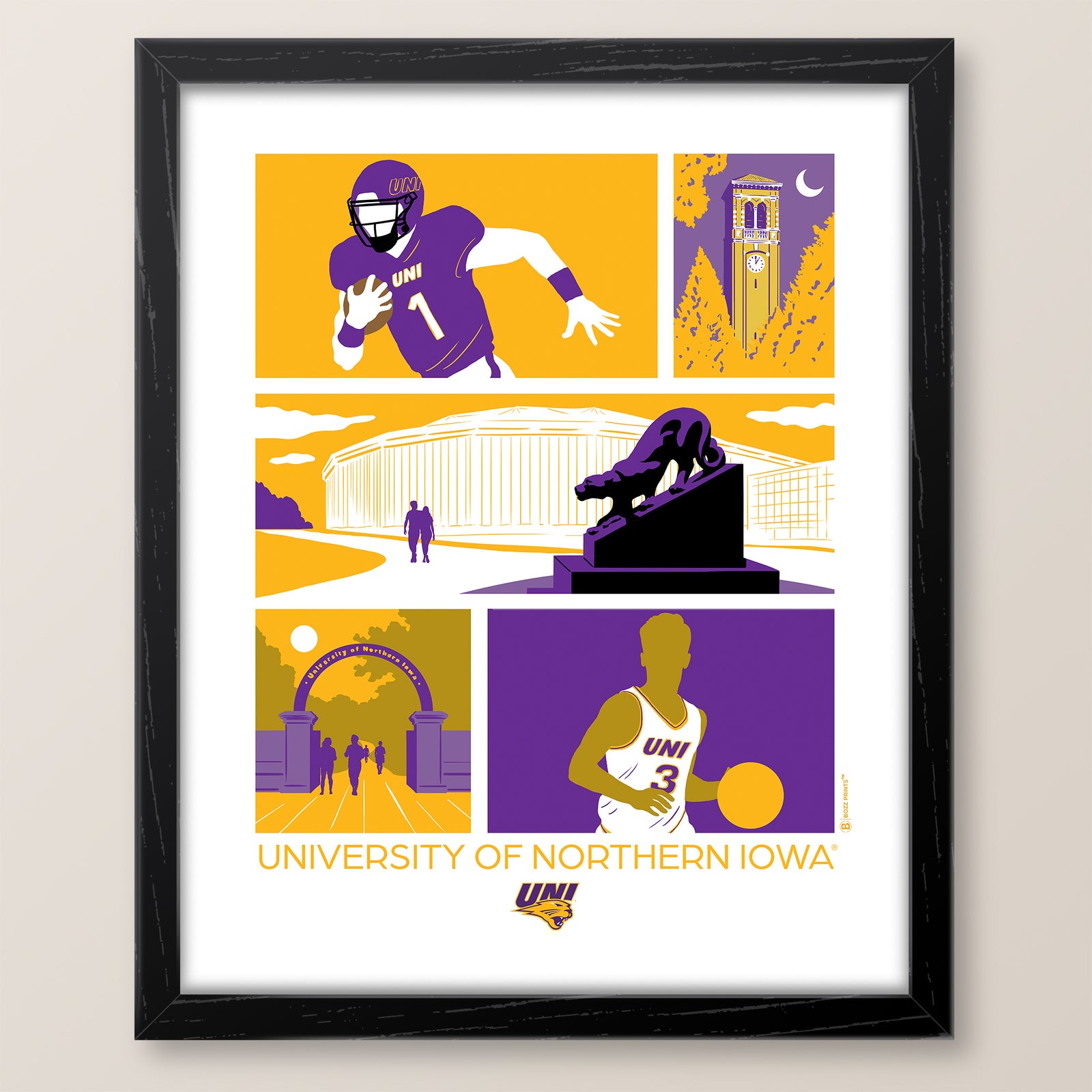 University of Northern Iowa Icons Print