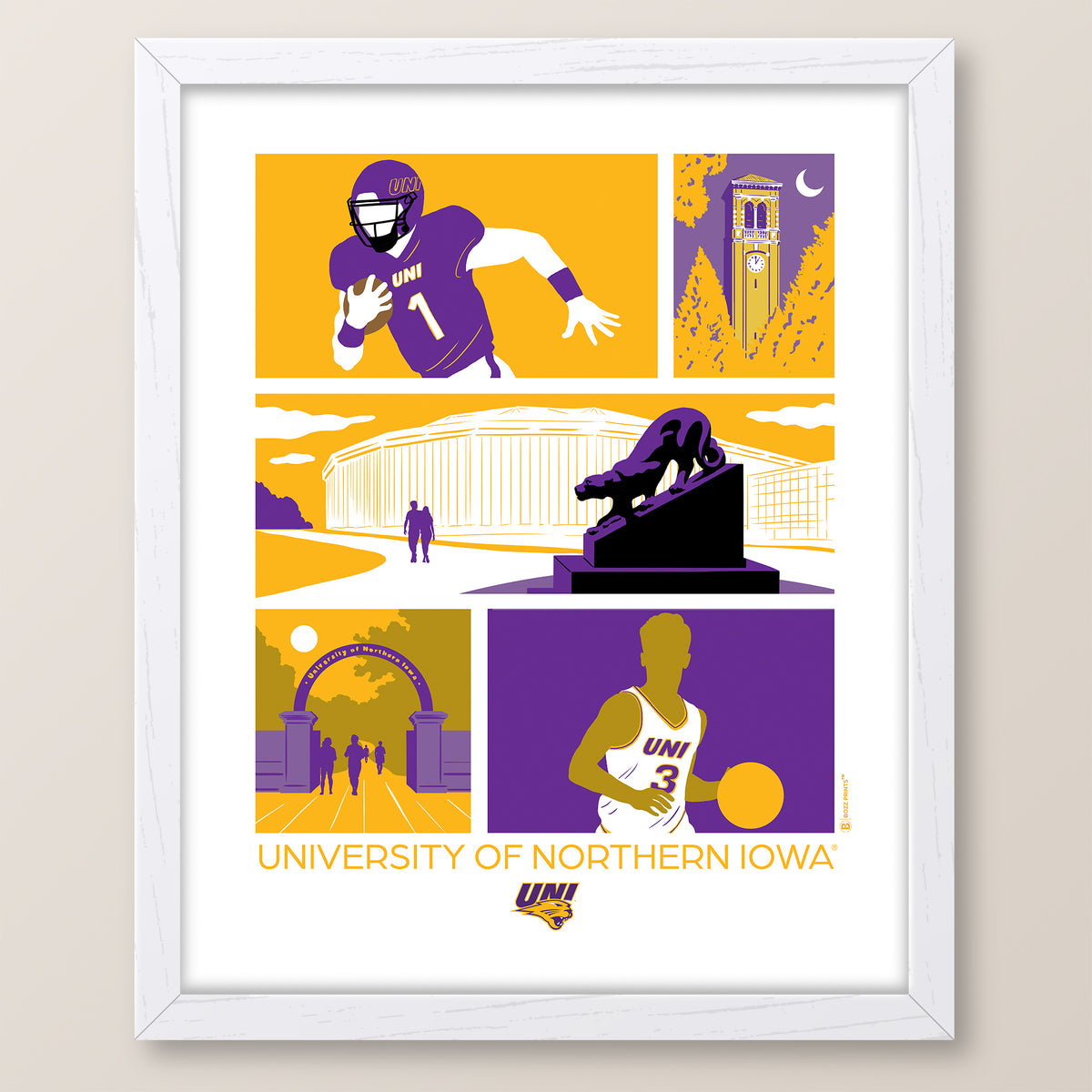 University of Northern Iowa Icons Print