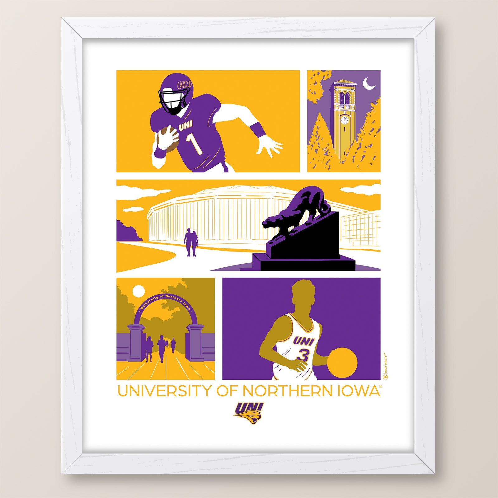 University of Northern Iowa Icons Print