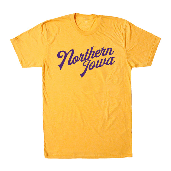 Iowa Gold Script University of Northern Iowa Script T-Shirt - Bozz Prints