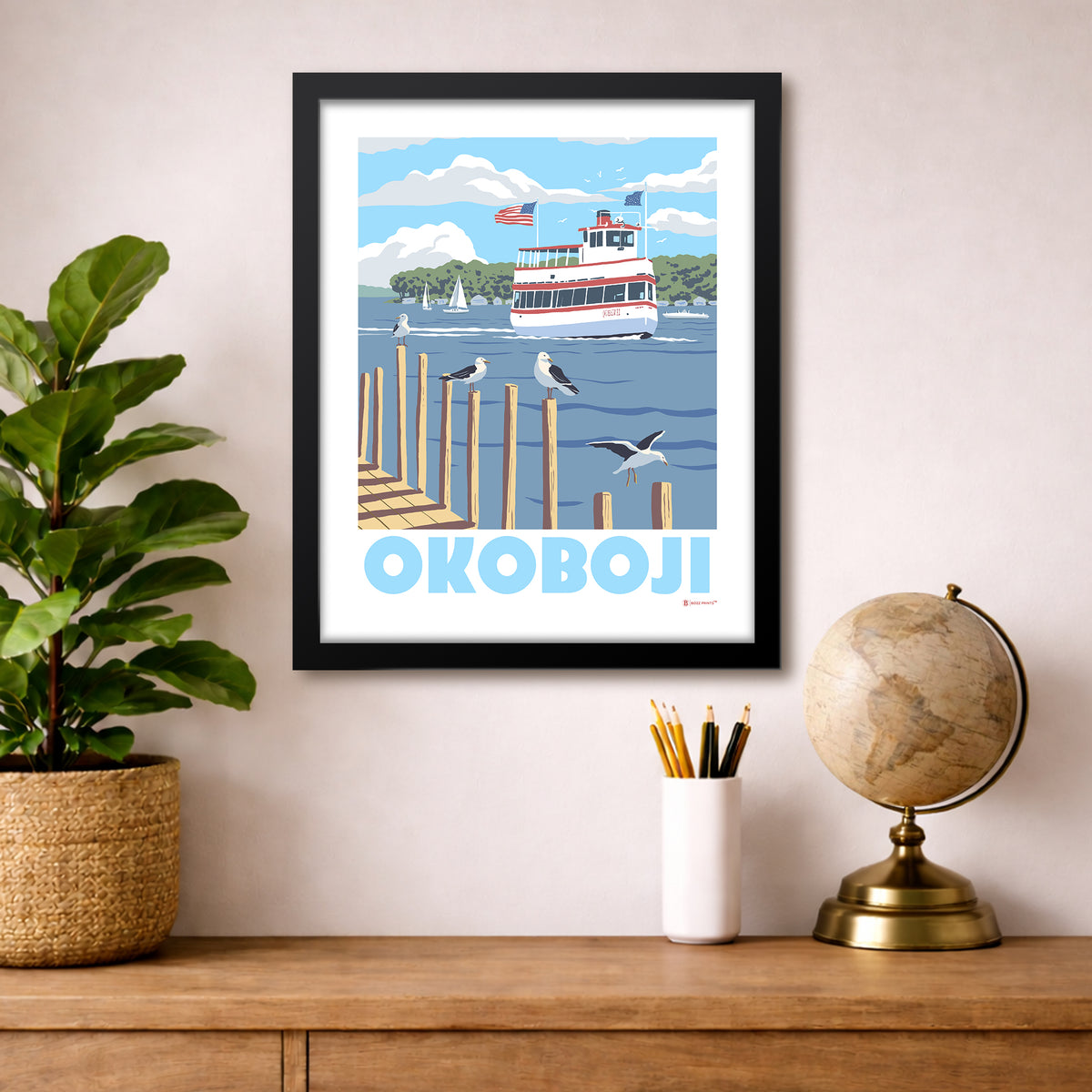 Okoboji Iowa Queen Print