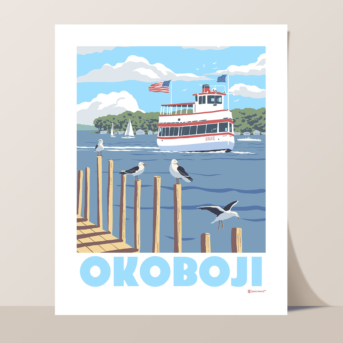 Okoboji Iowa Queen Print