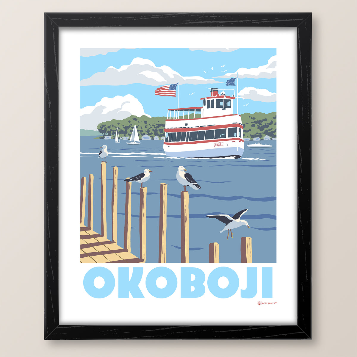 Okoboji Iowa Queen Print