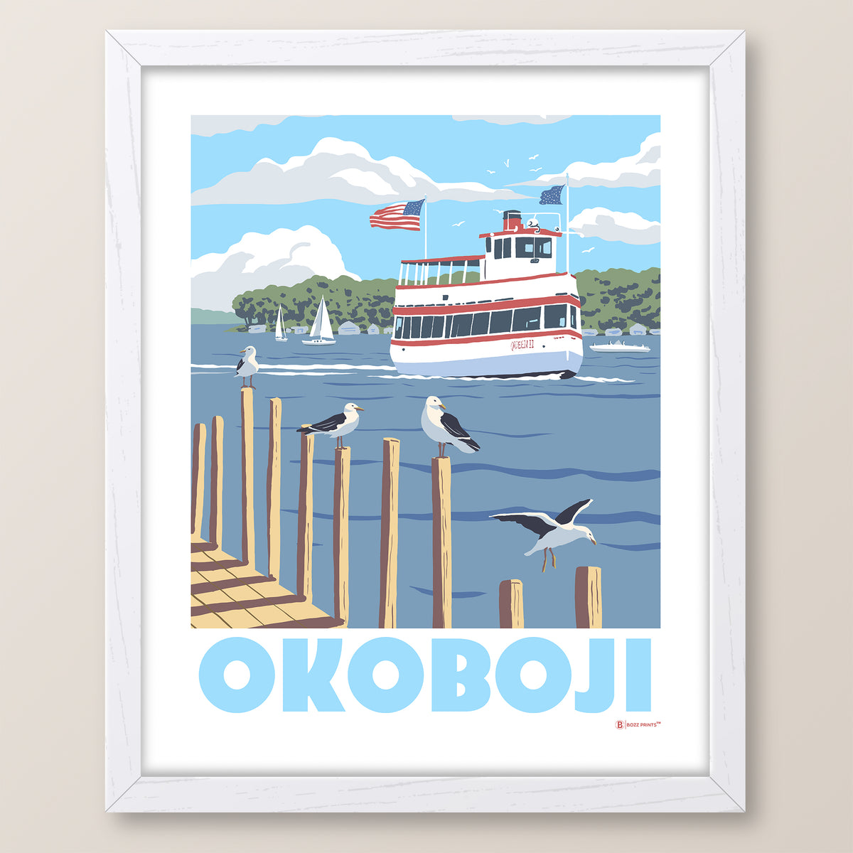 Okoboji Iowa Queen Print