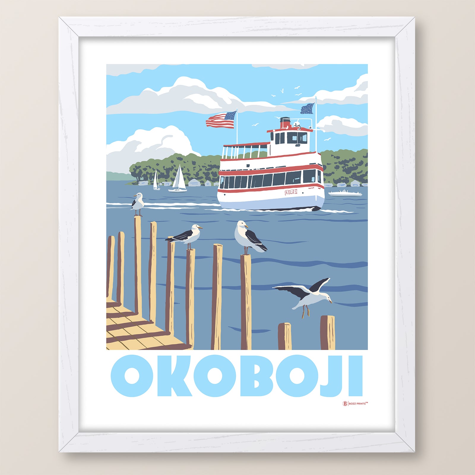 Okoboji Iowa Queen Print
