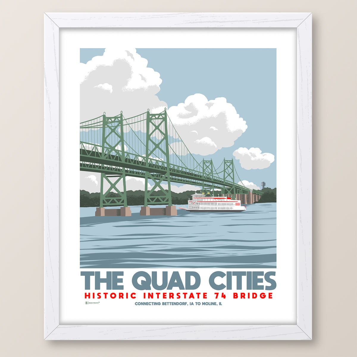 Quad Cities Historic I-74 Bridge Print