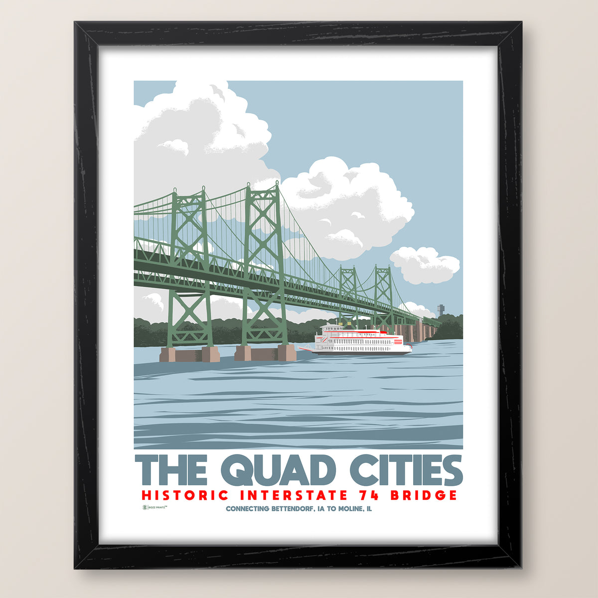 Quad Cities Historic I-74 Bridge Print