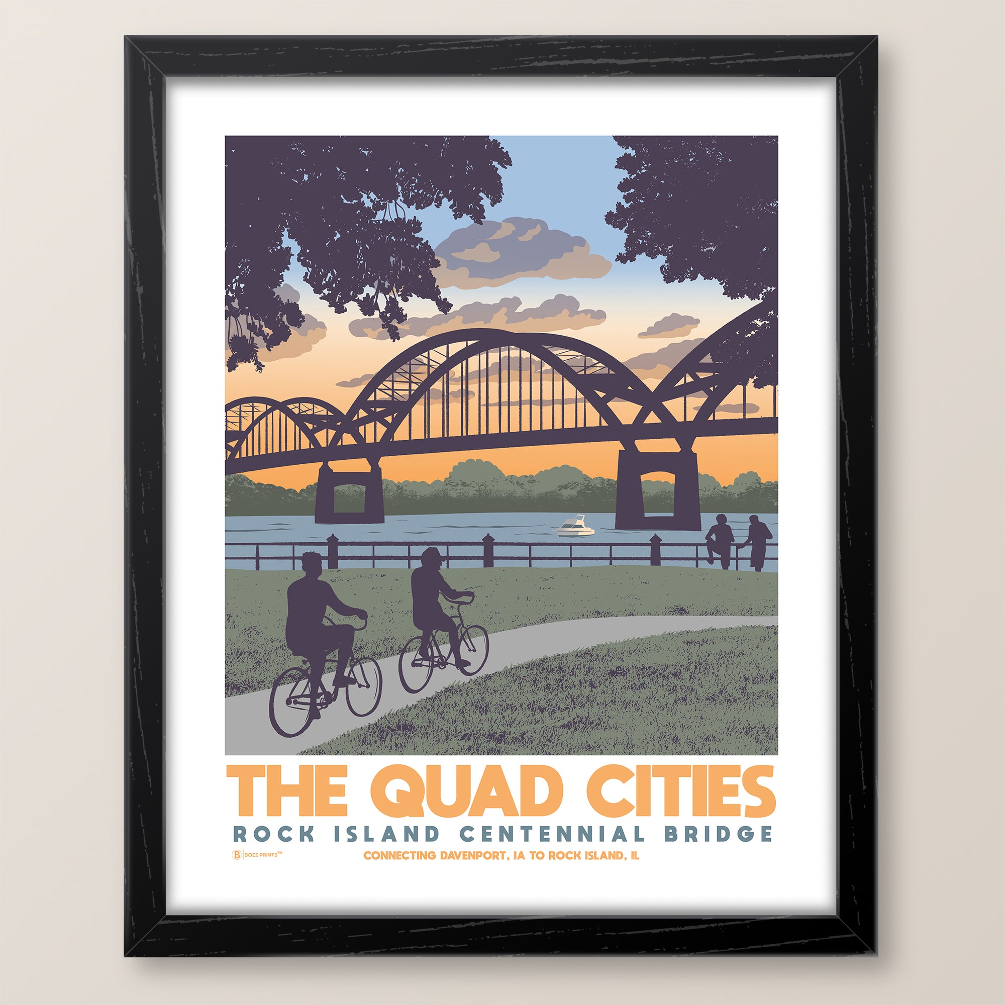 Quad Cities Centennial Bridge Art Print - Bozz Prints