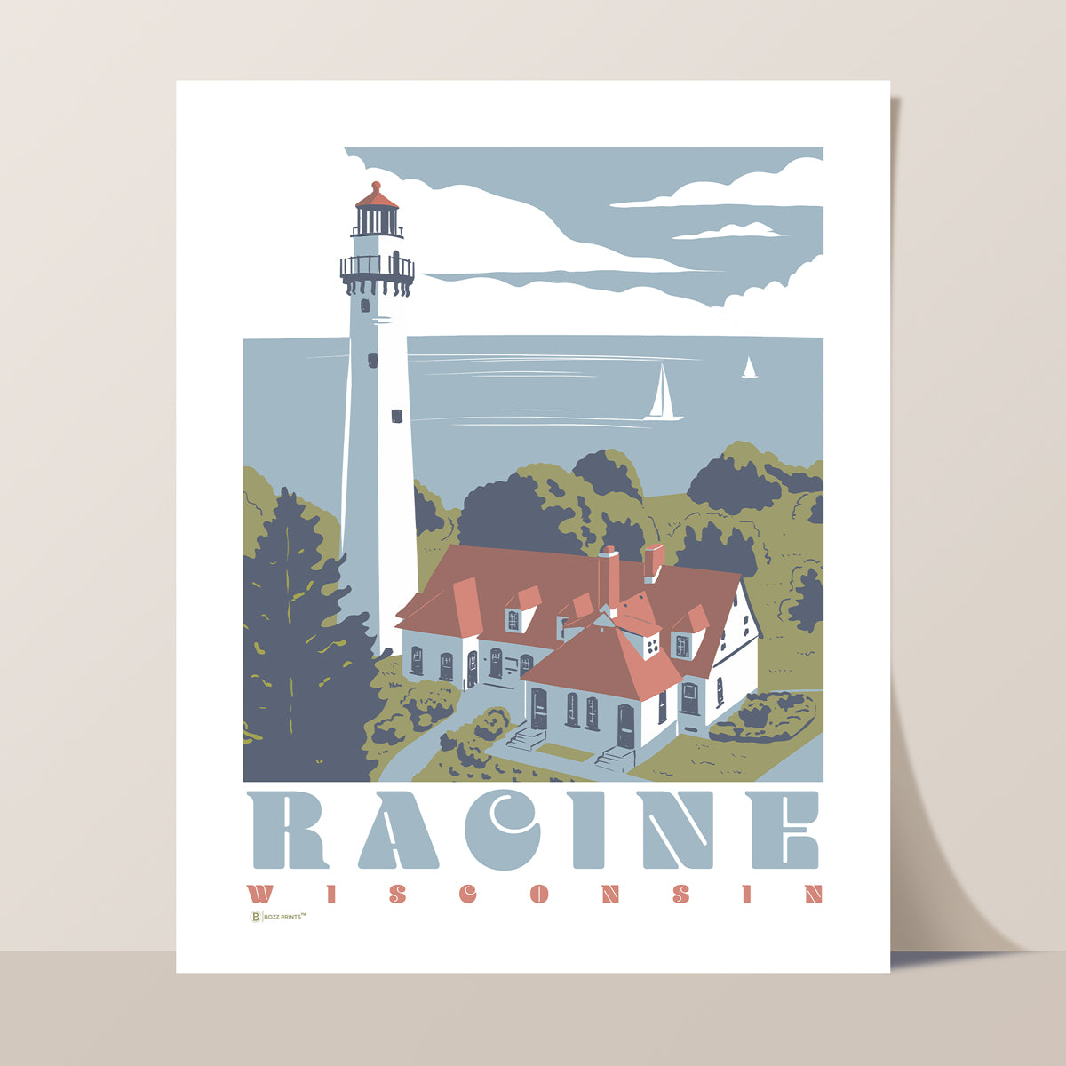 Racine Windpoint Lighthouse Print