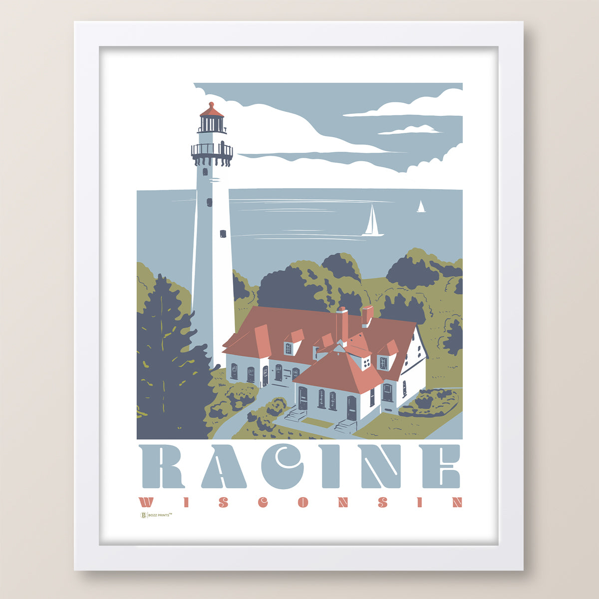 Racine Windpoint Lighthouse Print