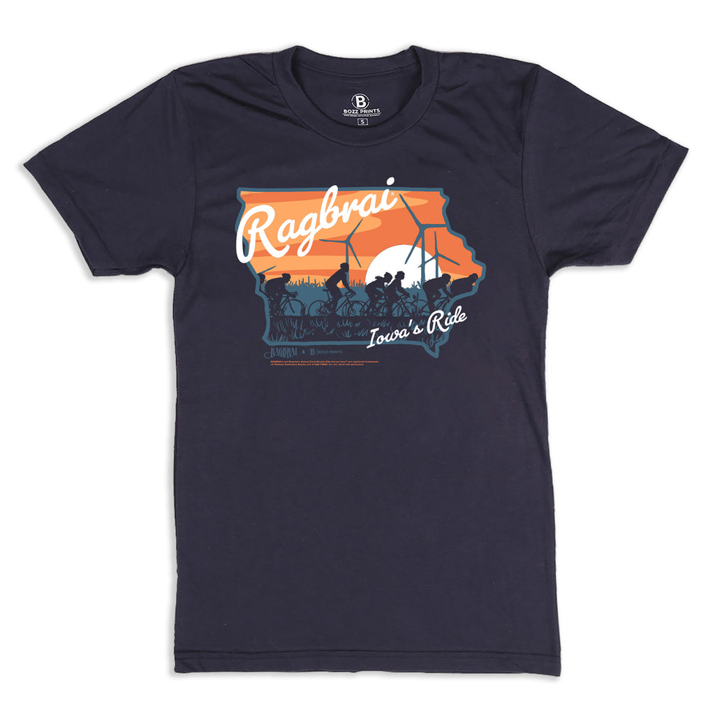 RAGBRAI Iowa's Ride Sunrise T-Shirt - Bozz Prints