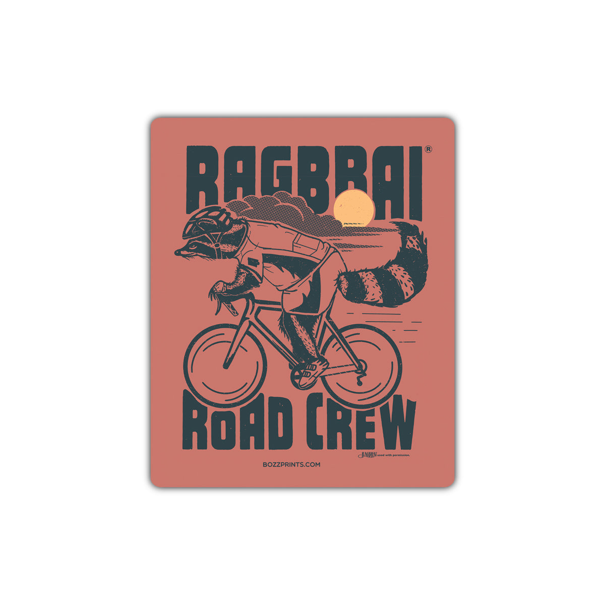 RAGBRAI Raccoon Road Crew Sticker