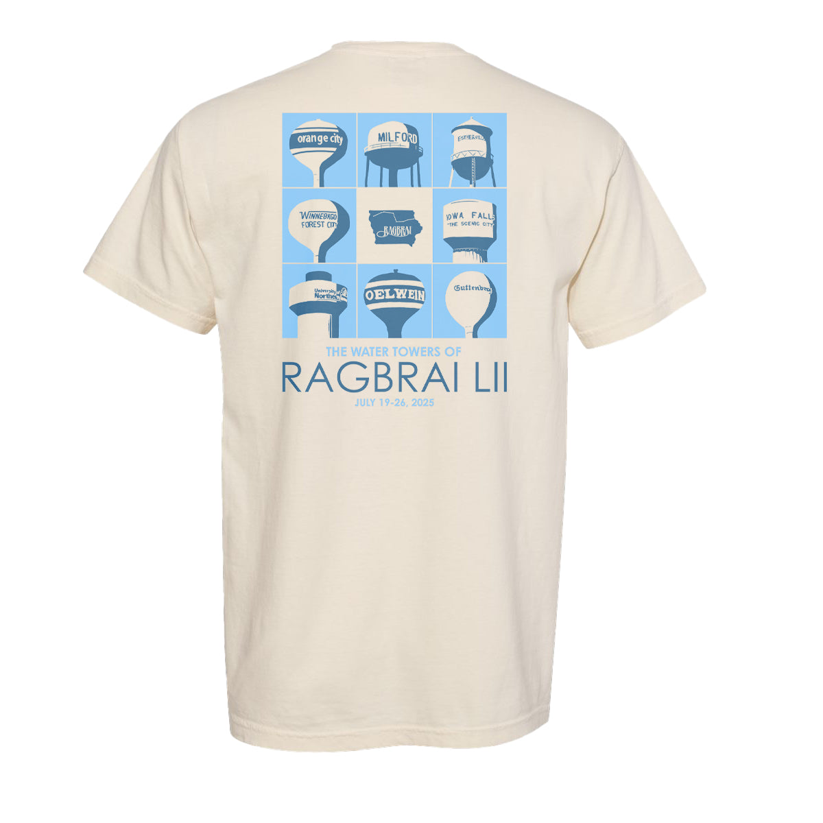 RAGBRAI LII Town Water Towers T-Shirt