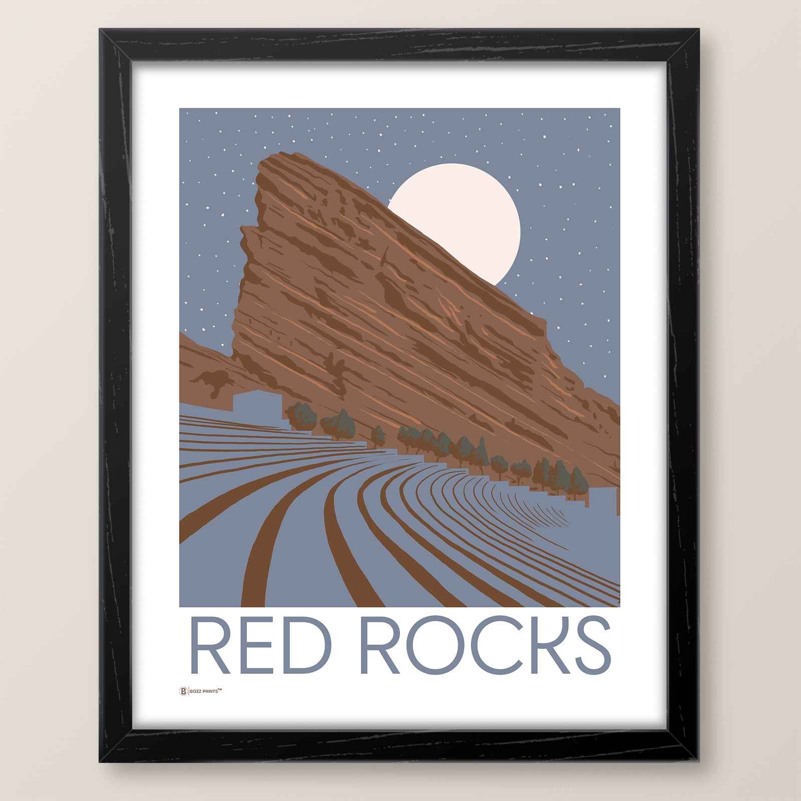 Red Rocks Amphitheater Night Print