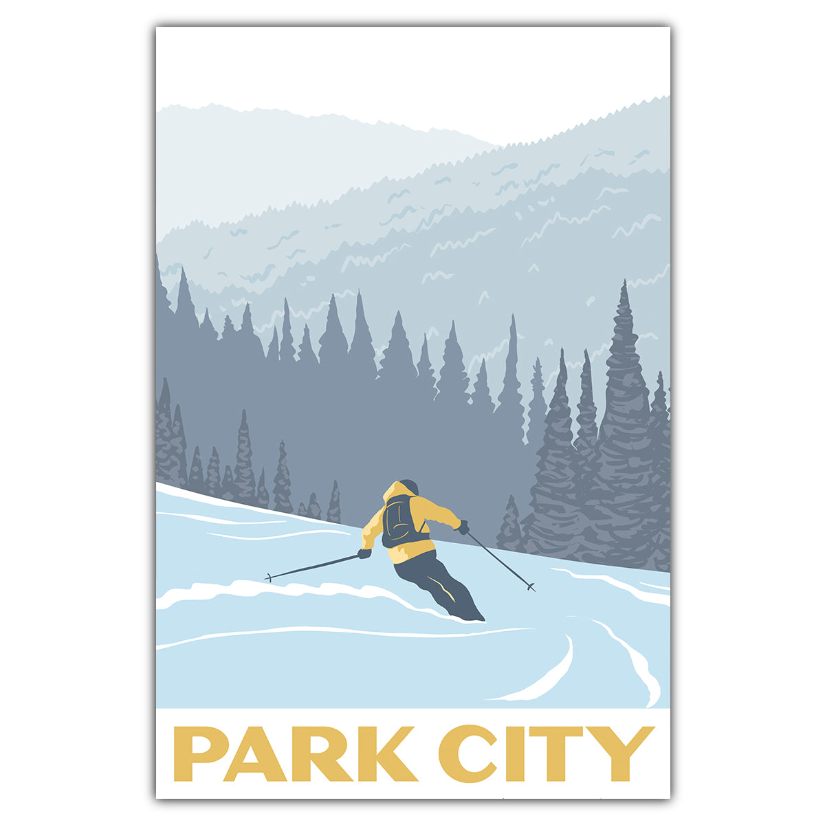 Ski Park City Postcard