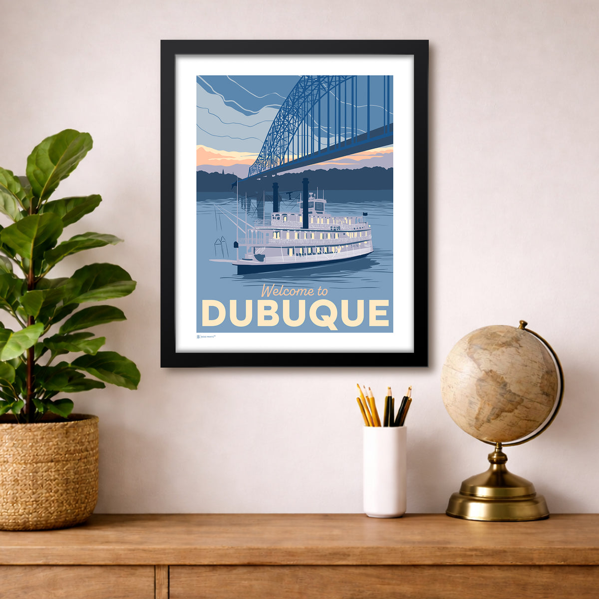 Welcome To Dubuque Riverboat Print