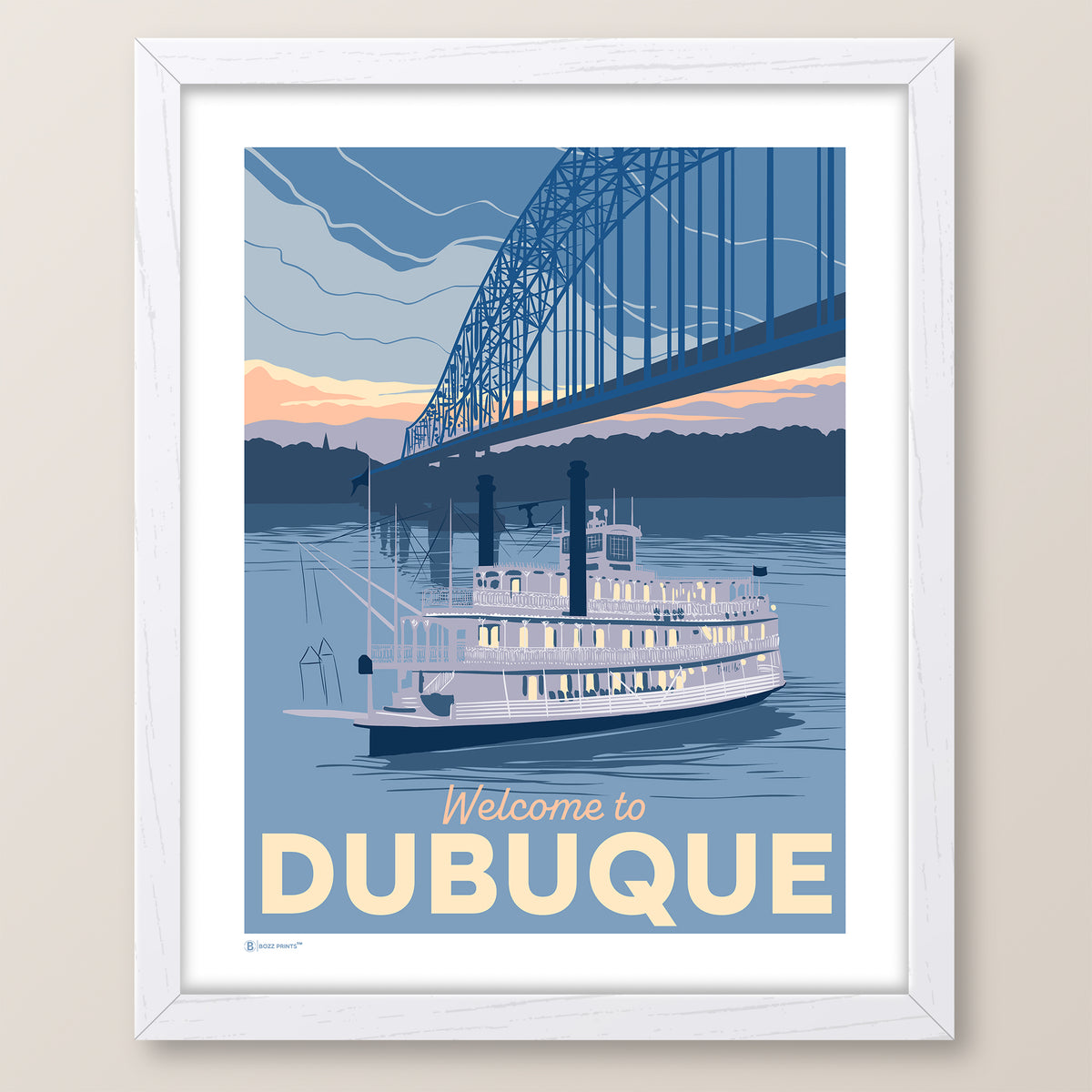 Welcome To Dubuque Riverboat Print