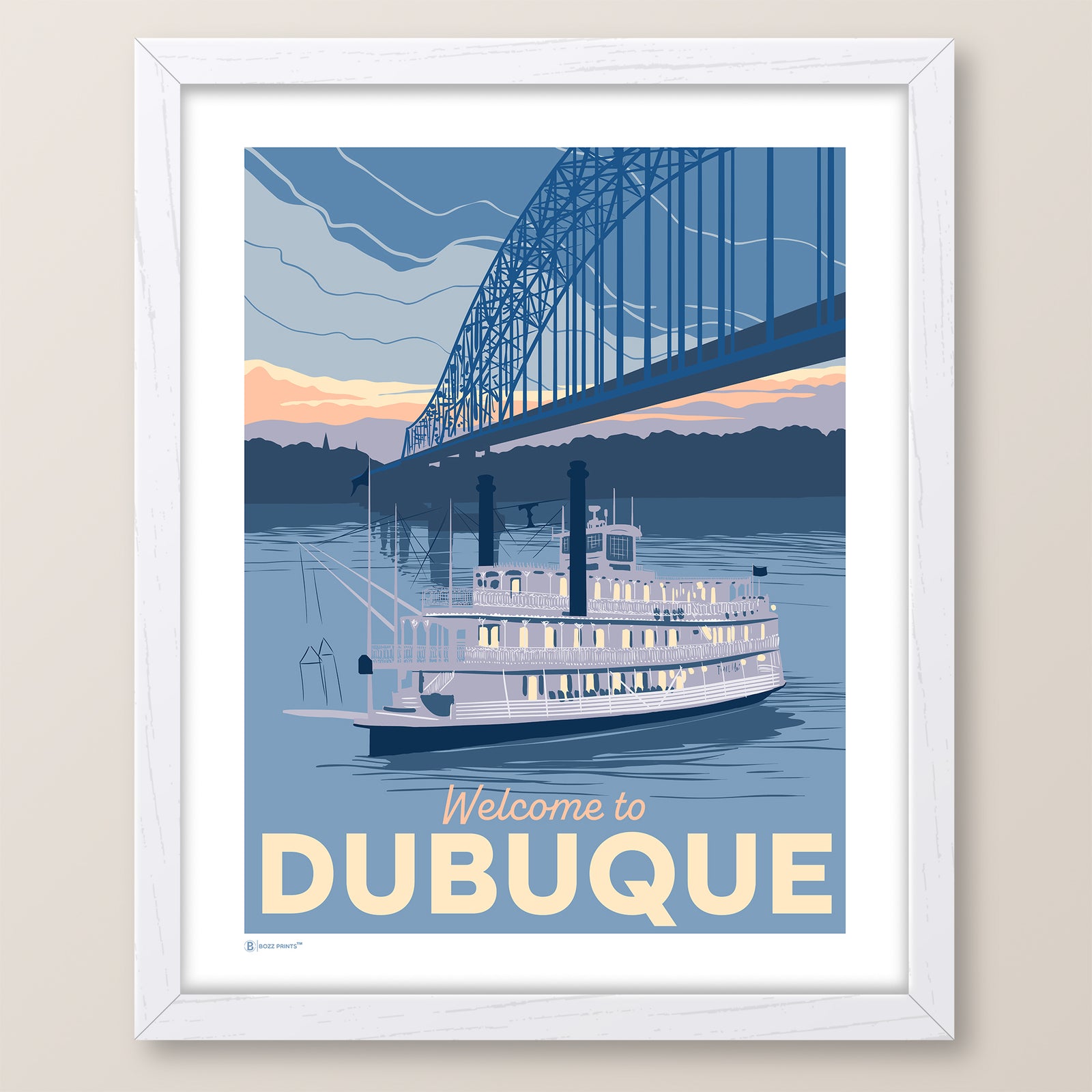 Welcome To Dubuque Riverboat Print