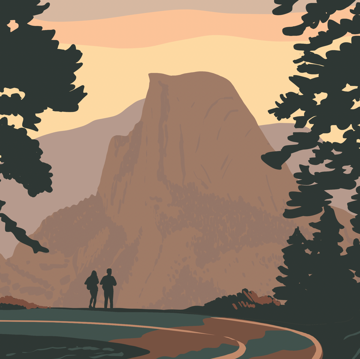 Yosemite National Park Road to Half Dome Print