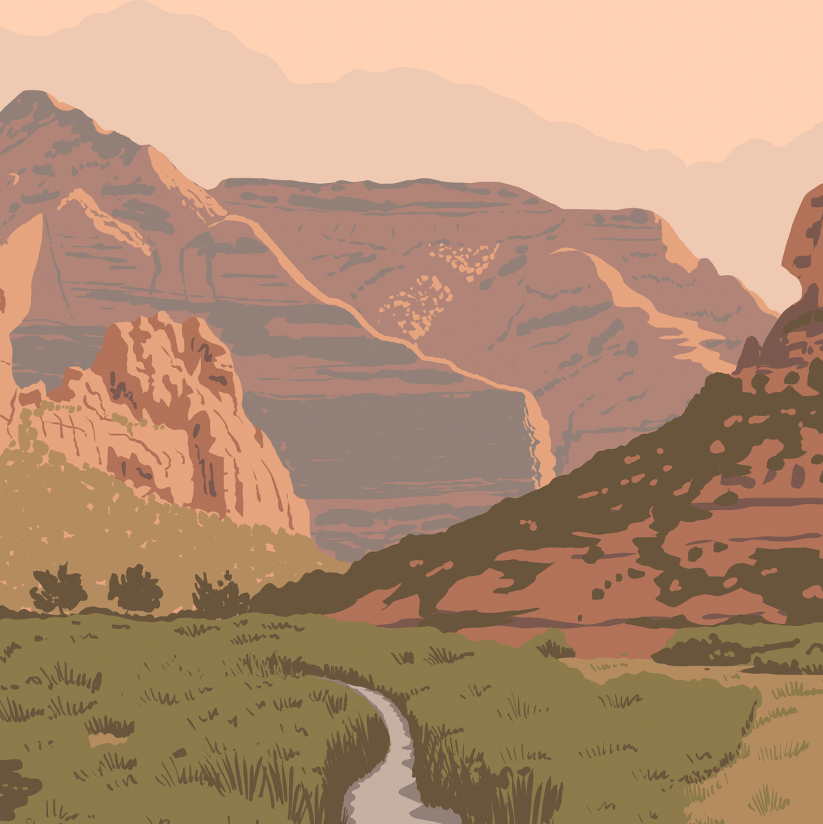 Zion National Park Beautiful Valley Print