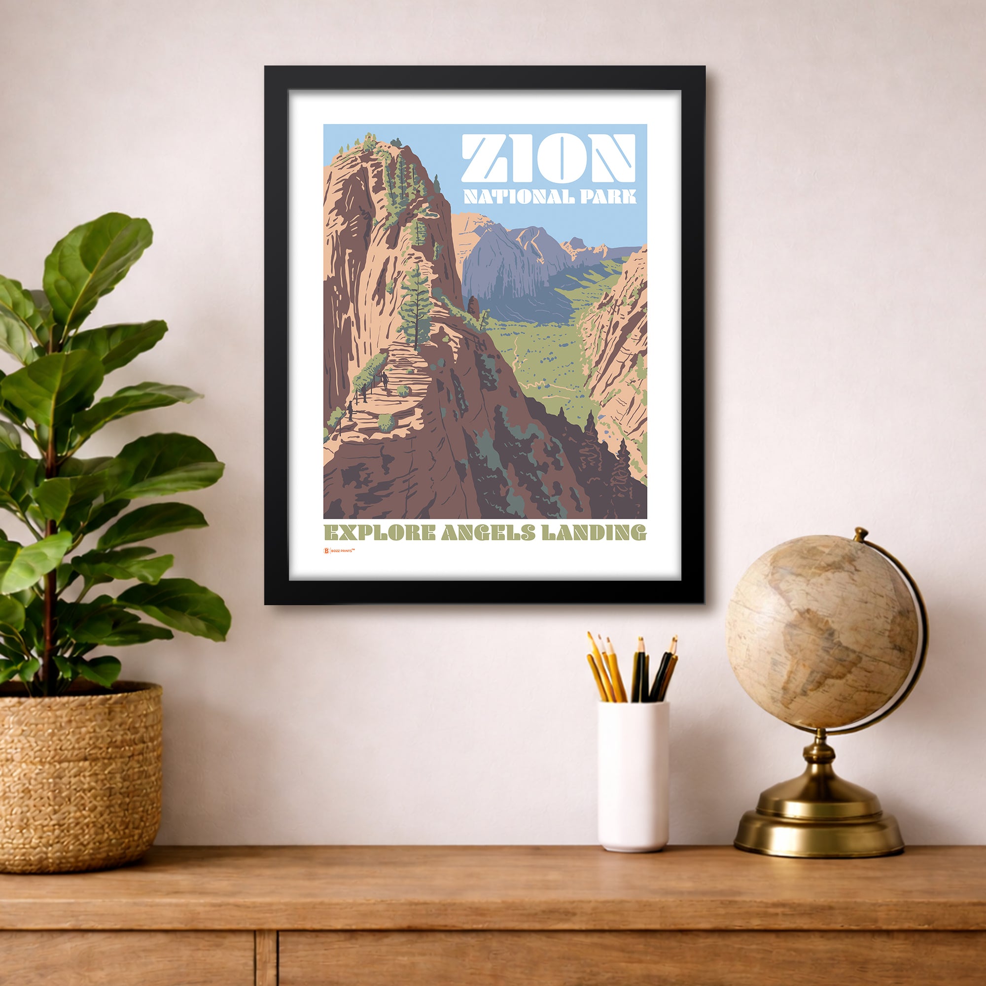 Zion National Park Explore Angels Landing Utah Art Print - Bozz Prints