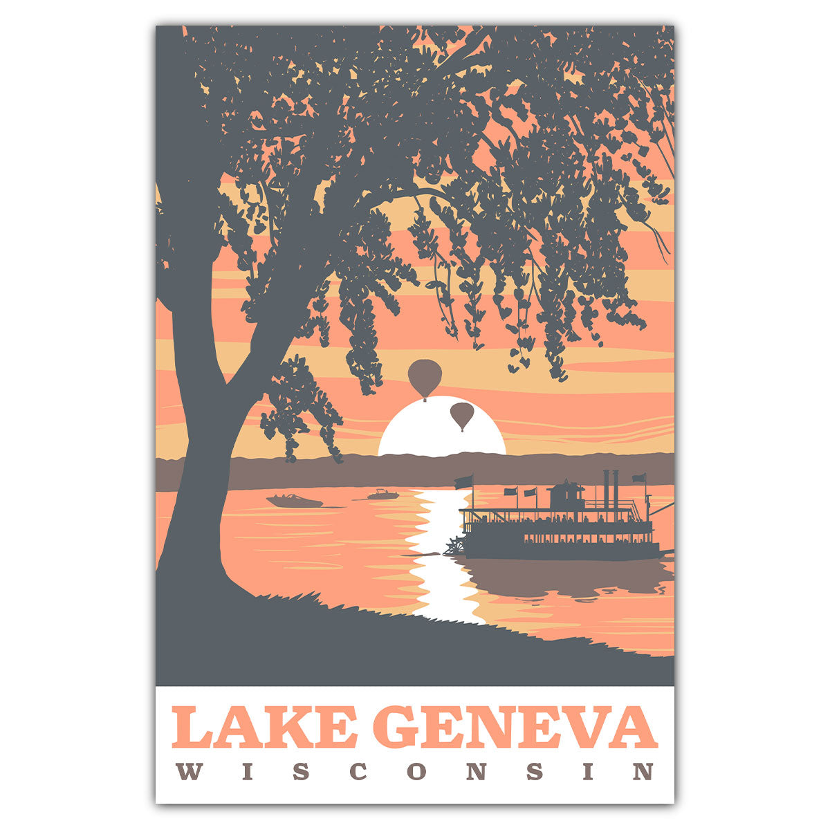 Lake Geneva Postcard - Bozz Prints