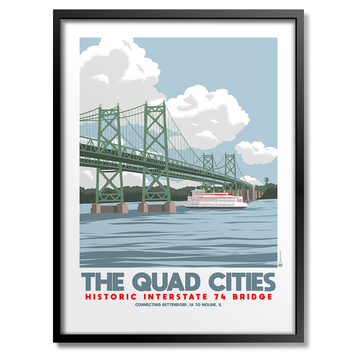 Quad Cities Historic I-74 Bridge Print - Bozz Prints