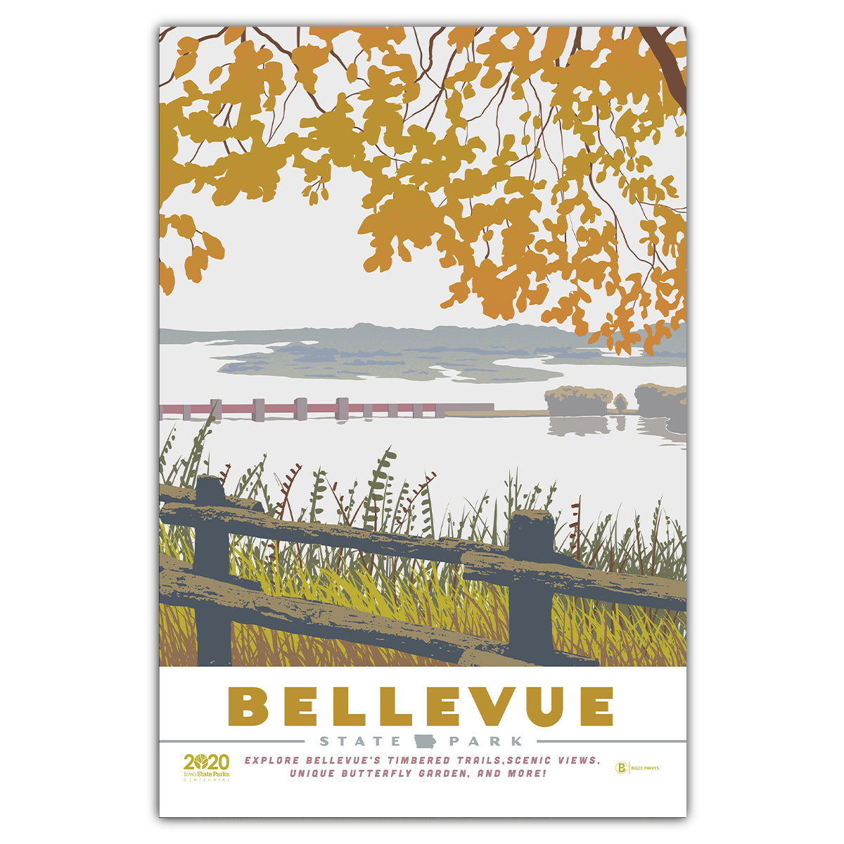 Bellevue State Park Postcard - Bozz Prints