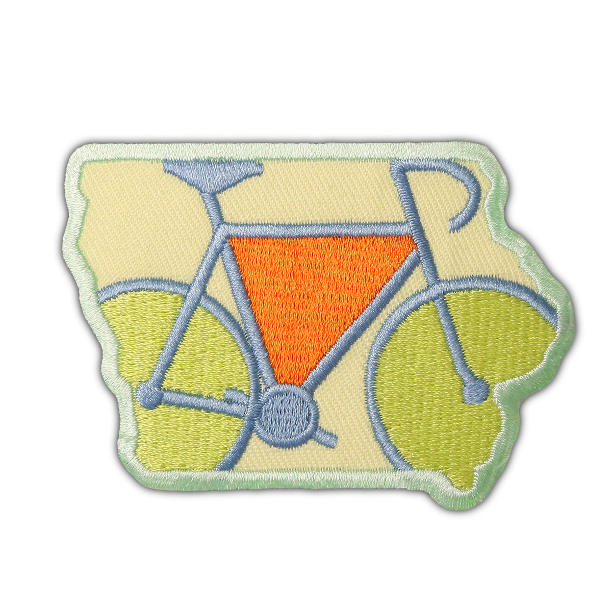 Bike Iowa Outline Patch - Bozz Prints