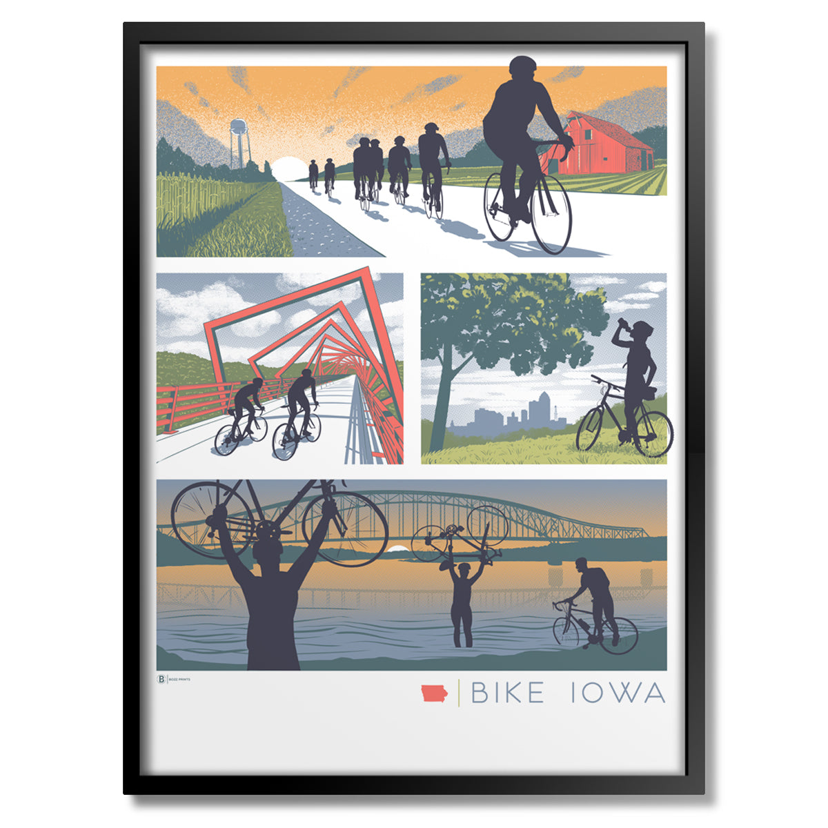 Bike Iowa Print - Bozz Prints