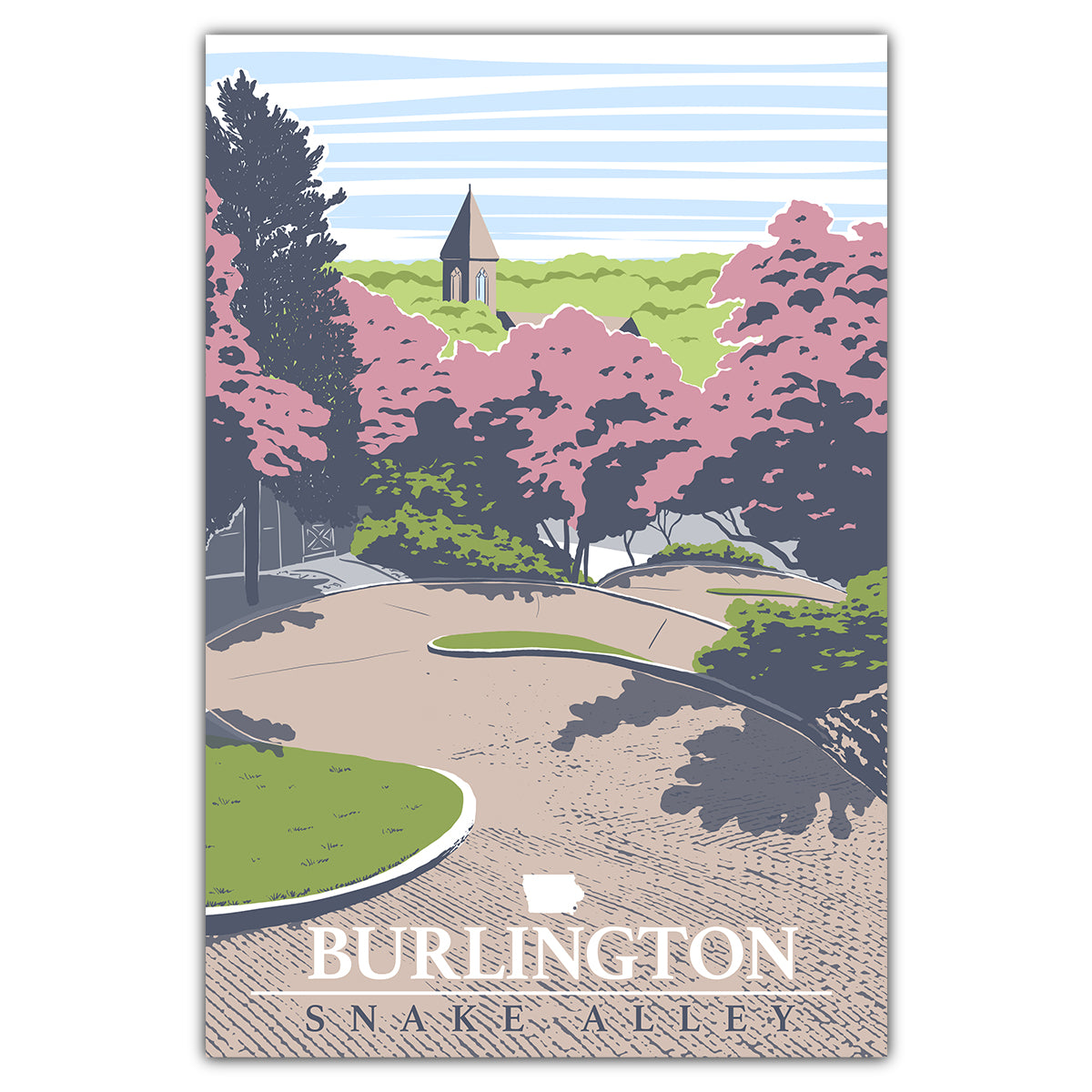 Burlington Snake Alley Postcard - Bozz Prints