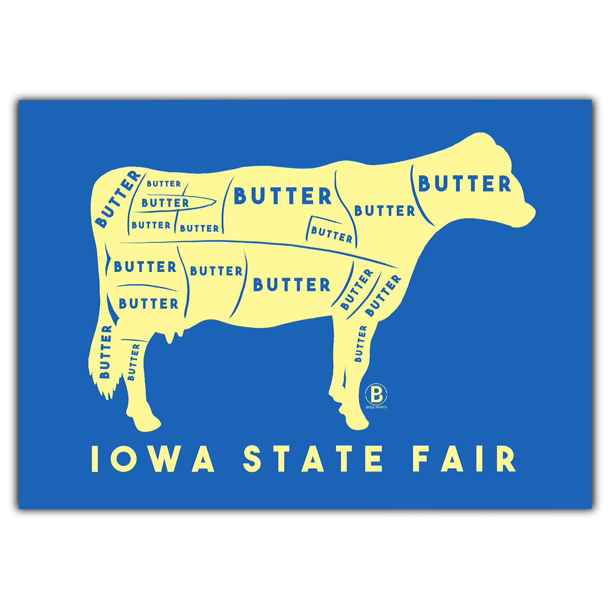 Iowa State Fair Butter Cow Greeting Card - Bozz Prints