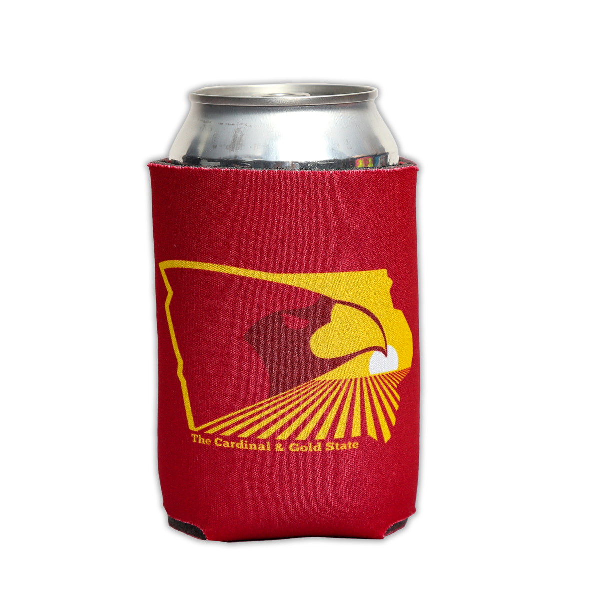 The Cardinal and Gold State Can Cooler - Bozz Prints