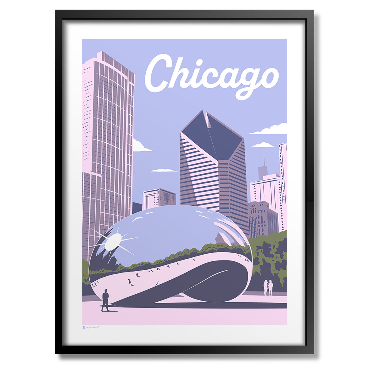 Chicago Cloud Gate Skyline Print