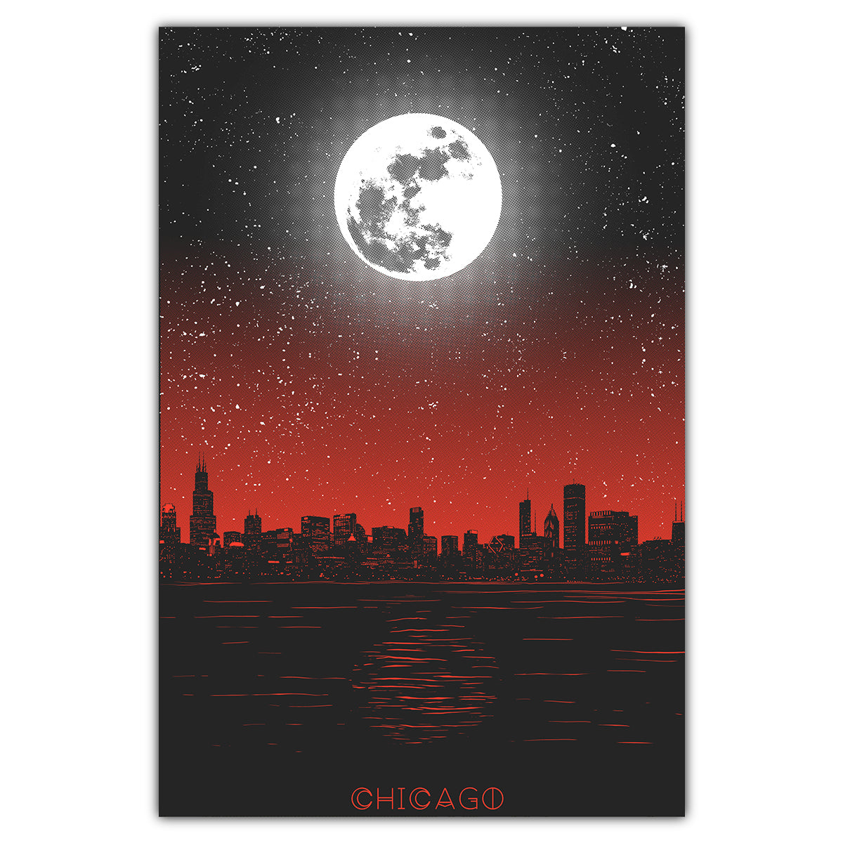 Chicago Moon Postcard - Bozz Prints