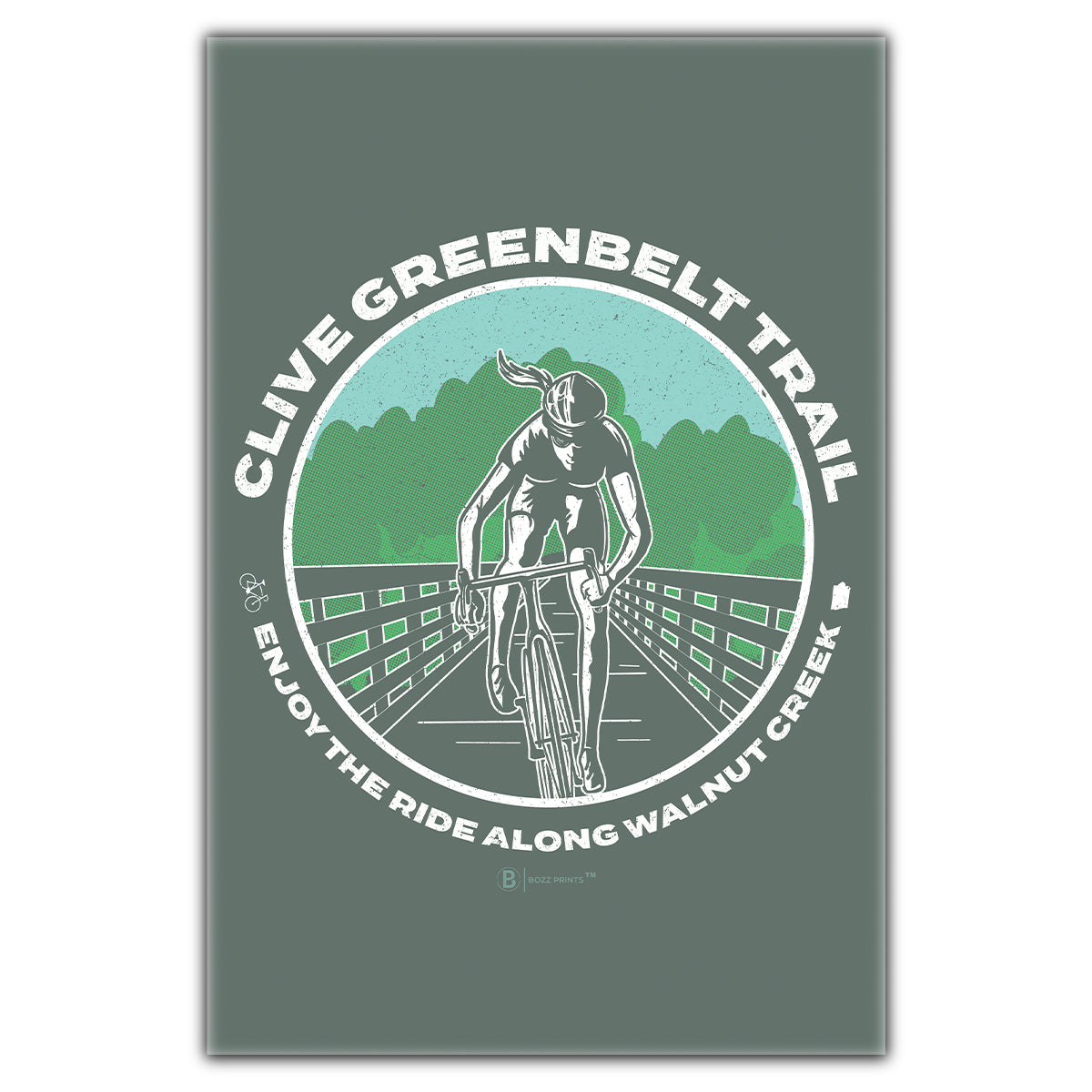 Clive Greenbelt Trail Circle Postcard - Bozz Prints