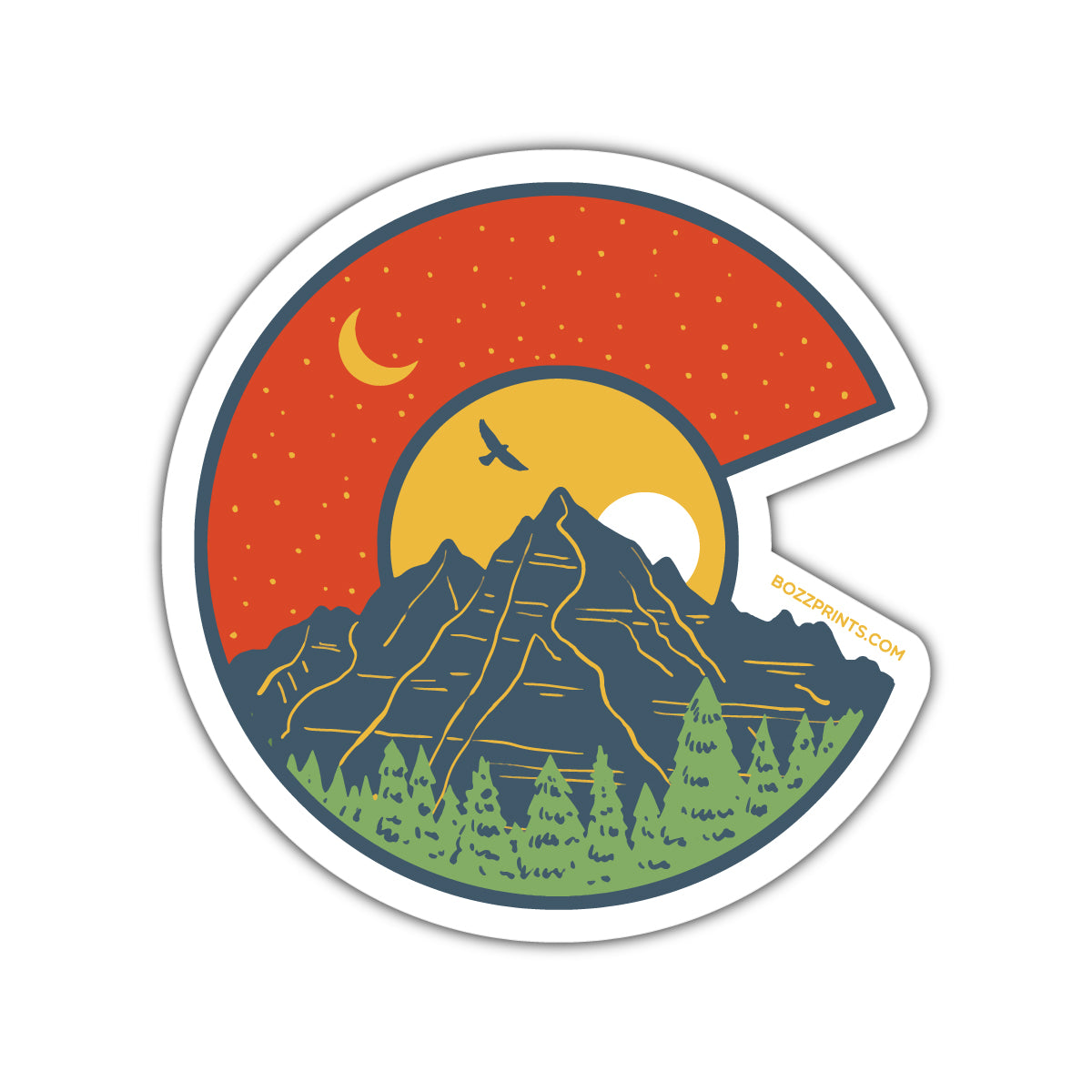Colorado C Nature Logo Die-Cut Sticker - 5 Inch Vinyl Decal For Car, Truck, Laptop, Bumper (Made In USA, UV Coated)
