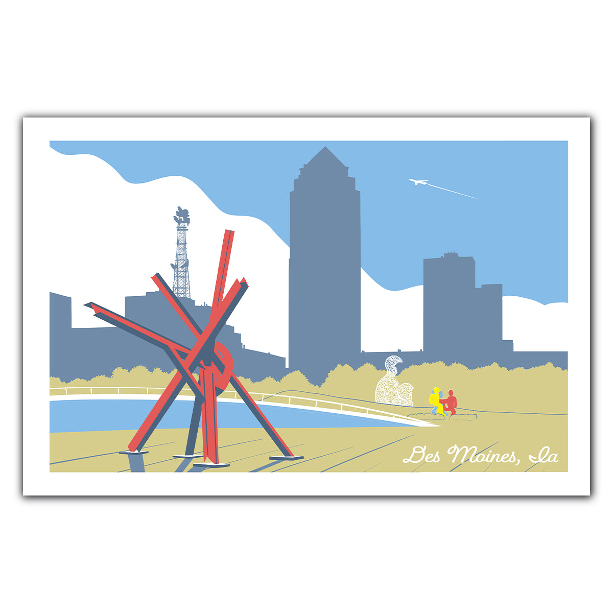 Colorful Des Moines Postcard
