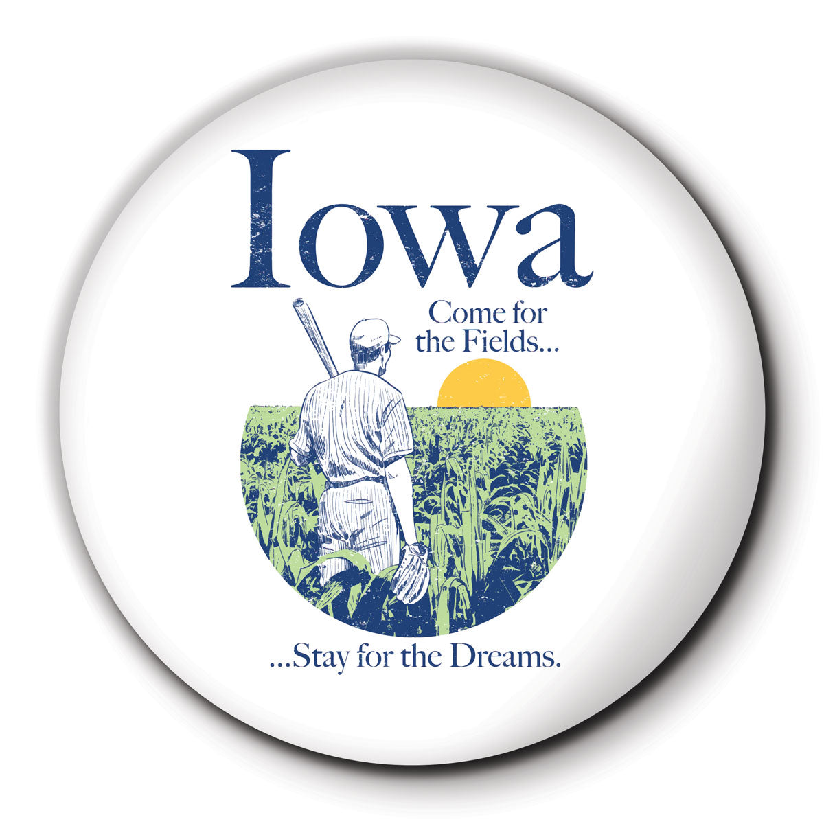 Iowa Come for the Fields Round Coaster - Bozz Prints