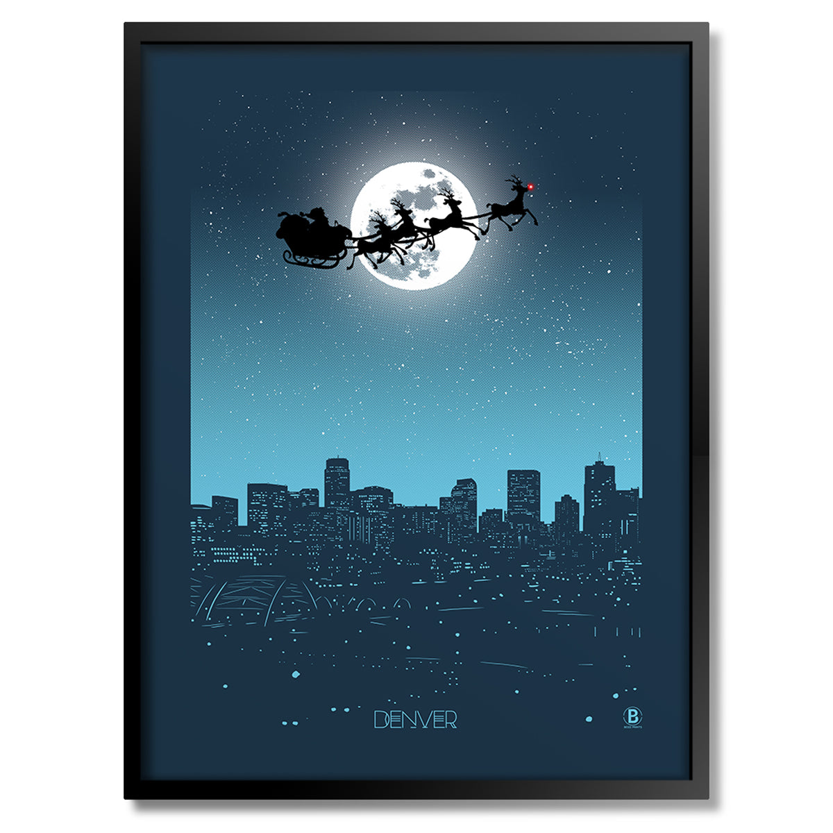Denver Holiday Moon Print - Bozz Prints