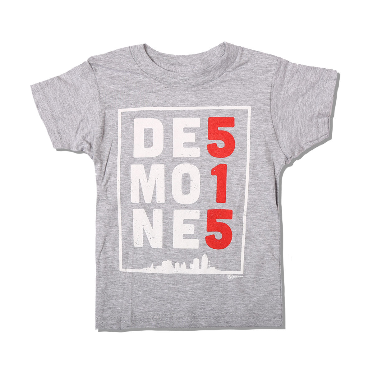 Des Moines 515 Grey Kids T-Shirt - Bozz Prints