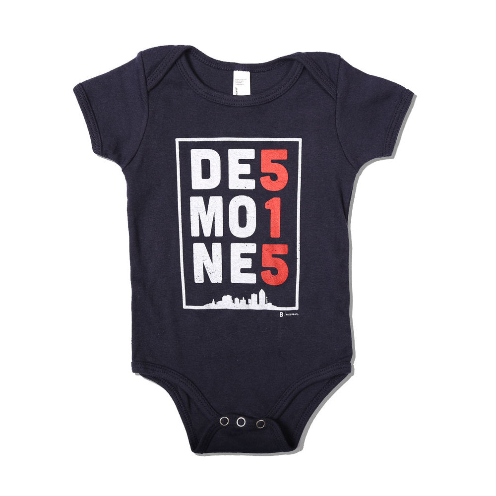 Des Moines 515 Navy Onesie - Bozz Prints