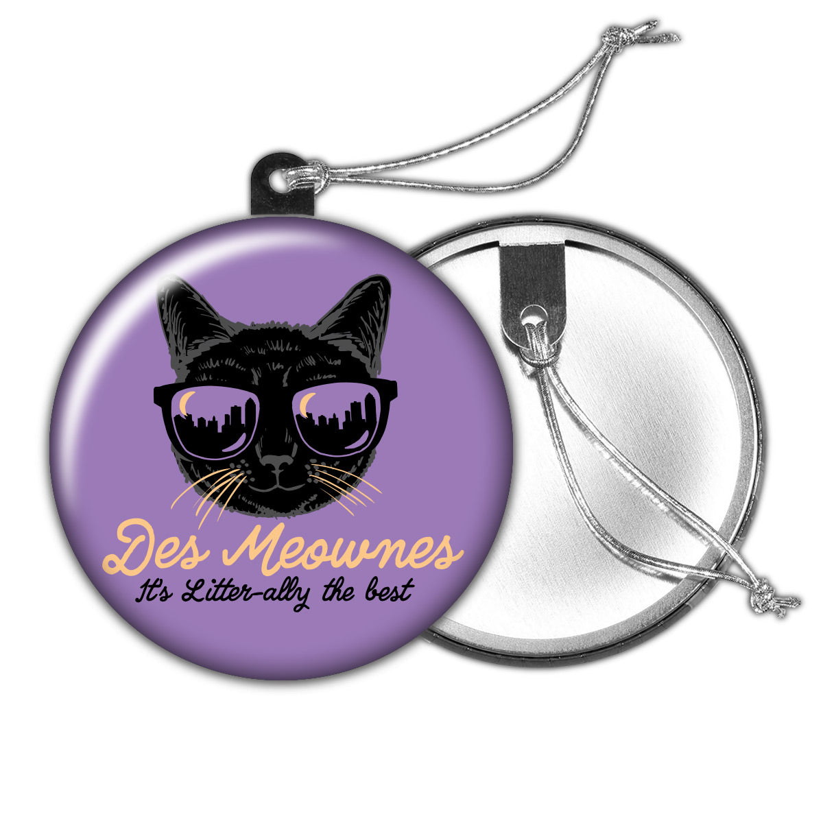 Des Meownes Litter-ally The Best Holiday Ornament - Bozz Prints