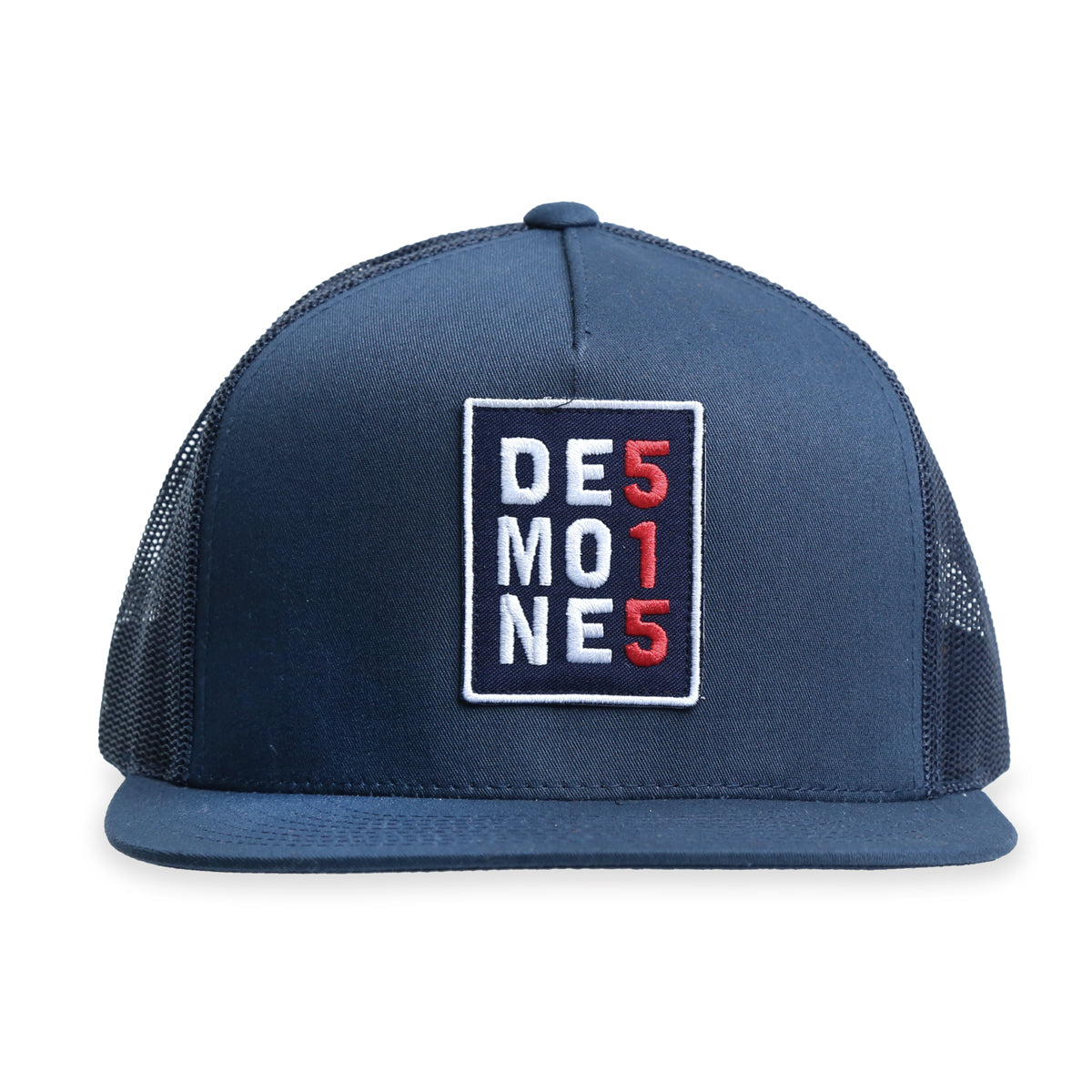 Des Moines 515 Navy Trucker Hat - Bozz Prints