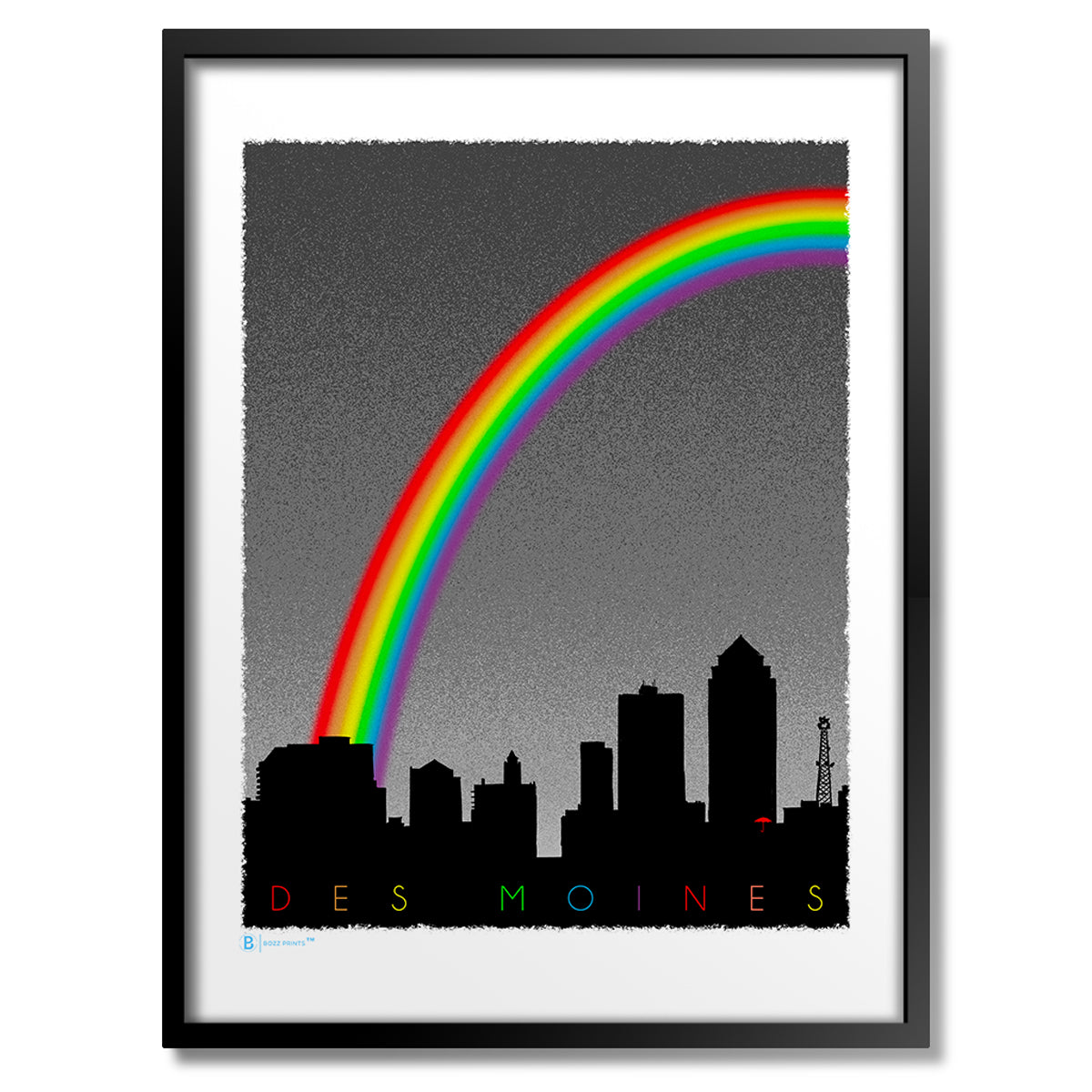 Des Moines Pride Skyline Print - Bozz Prints