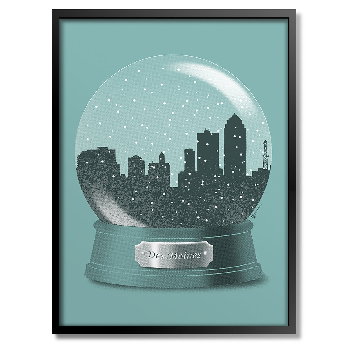 Des Moines Snow Globe Print - Bozz Prints