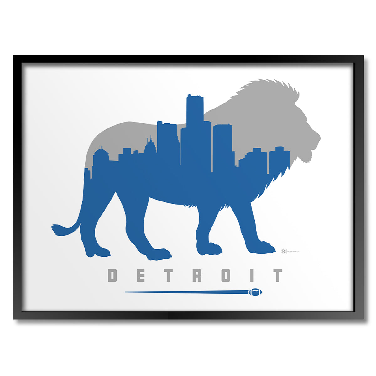 Detroit Football Print - Bozz Prints