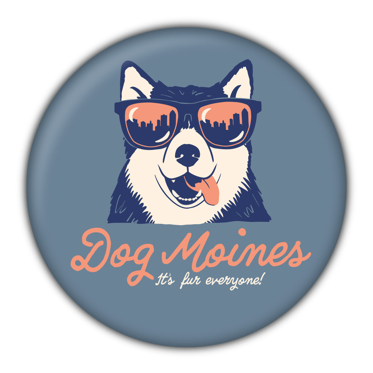 Dog Moines Round Coaster - Bozz Prints