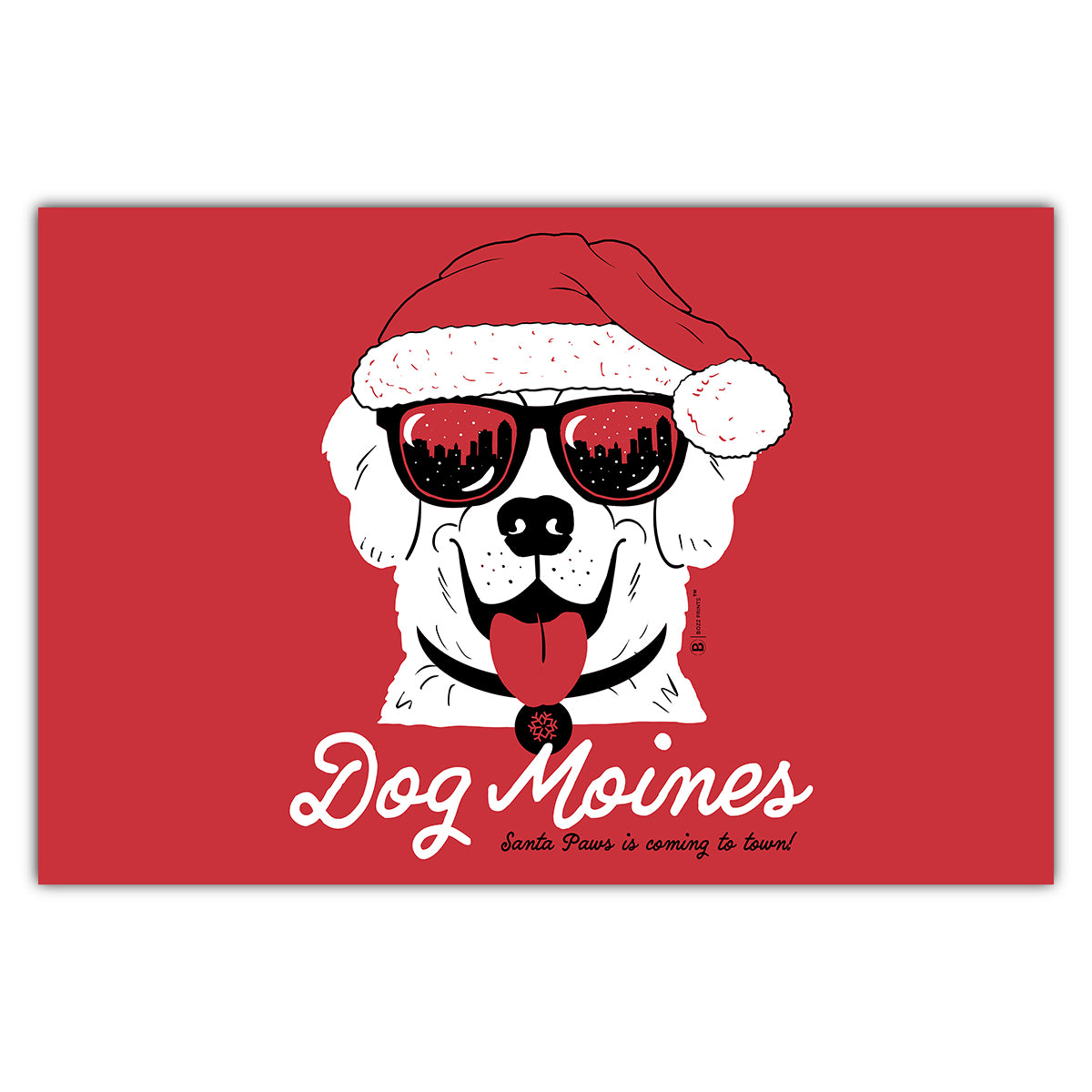 Dog Moines Santa Paws Postcard